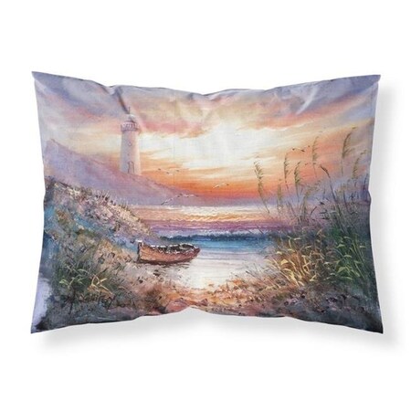 Jensendistributionservices Lighthouse Scene with Boat Fabric Standard Pillowcase MI888755